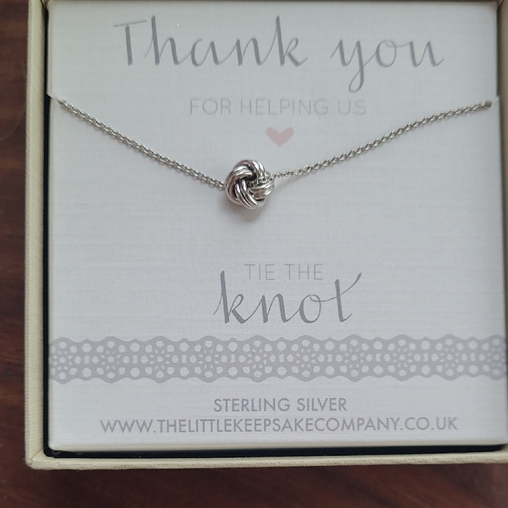 Silver Love Knot Necklace Minimalist Jewelry
